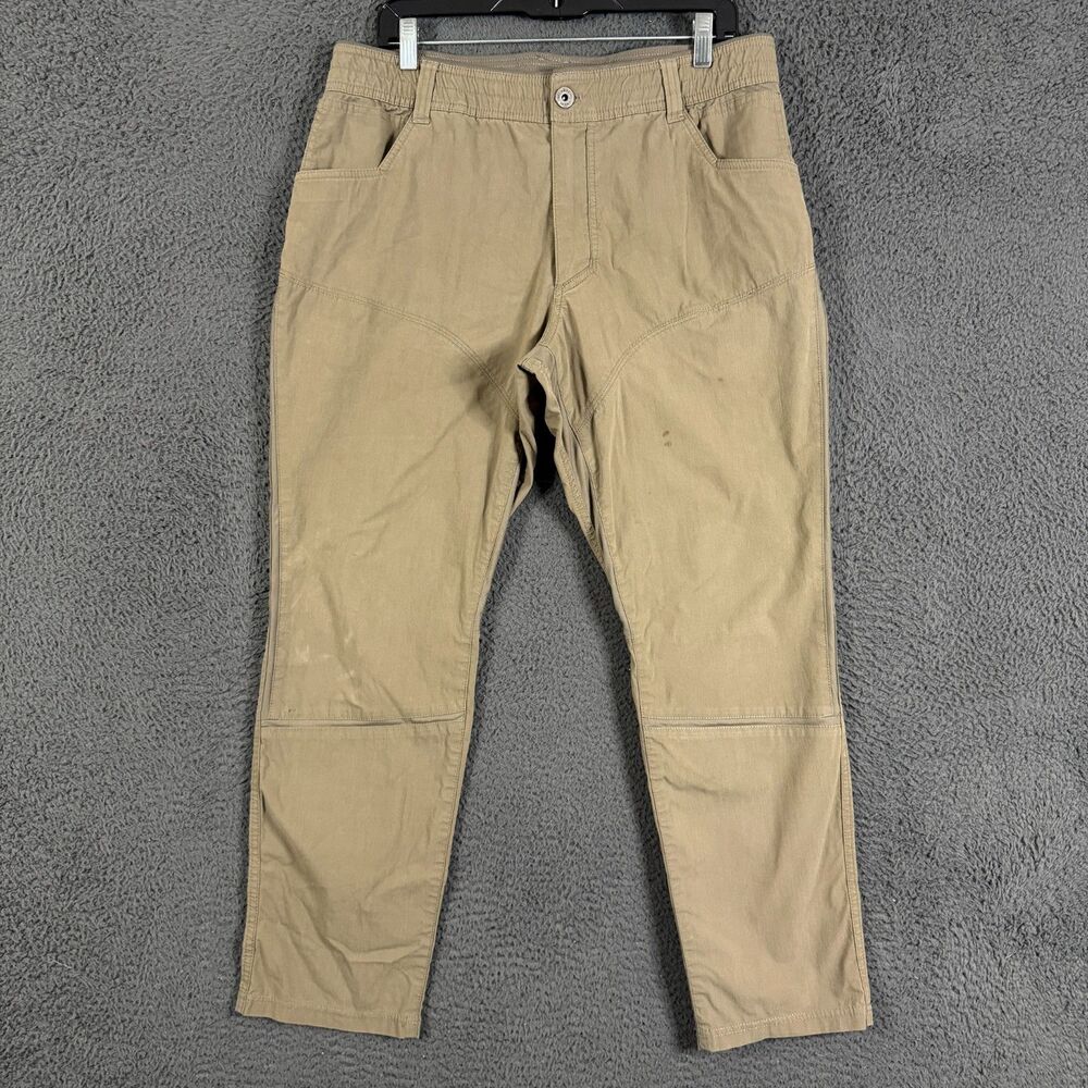 Kuhl Free Radikl Pants Mens 36x30 (Fits 34x29) Brown Elastic Waist Hiking Travel